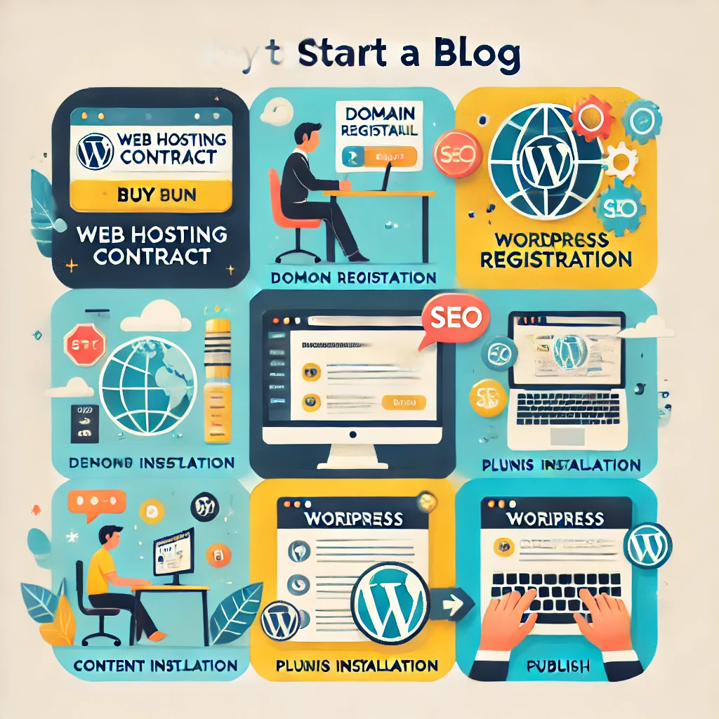 ブログ開設までに必要なことの生成画像